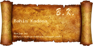 Bahis Kadosa névjegykártya